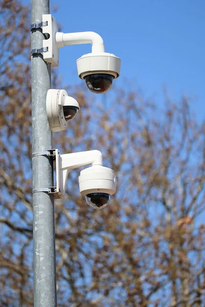 depositphotos 653224260 stock photo security cameras metal pole outdoor
